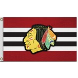 Nhl chicago blackhawks 3'x5 'Polyester Flagge weiße und schwarze Linie in der Mitte für benutzerdefinierte Größe 
