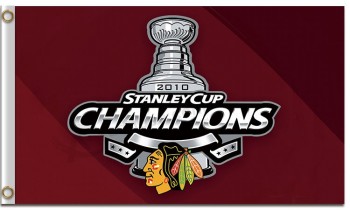 NHL Chicago blackhawks 3'x5' polyester flag 2010 champion for custom size 