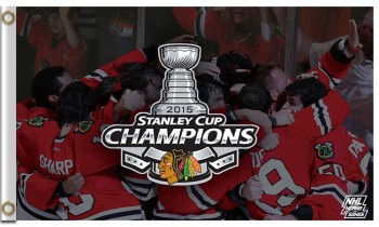 Nhl芝加哥blackhawks 3'x5'聚酯旗2015年冠军