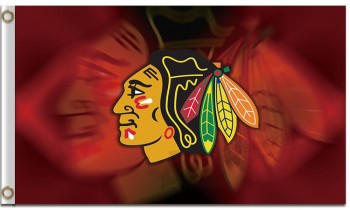 NHL Chicago blackhawks 3'x5' polyester flag phantom background