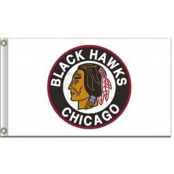 Nhl chicago blackhawks 3'x5 'Polyester Flagge weißem Hintergrund Logo