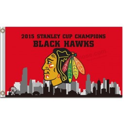 NHL Chicago blackhawks 3'x5' polyester flag city skyline with your logo