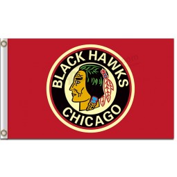 Nhl chicago blackhawks 3'x5 'Polyester Flaggenlogo mit Buchstaben