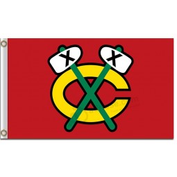 Nhl chicago blackhawks 3'x5 'polyester flagge brief c für benutzerdefinierte größe 