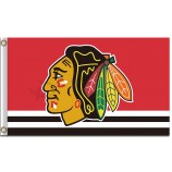 Nhl chicago blackhawks 3'x5 'Polyester Flagge roten Hintergrund und schwarzen Linien für benutzerdefinierte Größe 