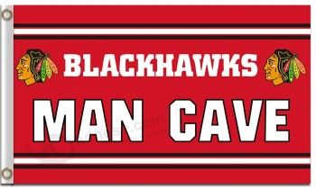 Nhl chicago blackhawks 3'x5'聚酯旗帜男士洞穴定制尺寸 
