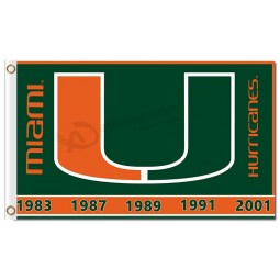 Ncaa Miami Hurrikane 3'x5 'Polyester Flaggen u