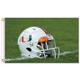 Ncaa Miami Hurrikane 3'x5 'Polyester Fahnen Grasland mit Helm