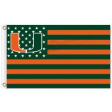 Ncaa Miami Hurrikane 3'x5 'Polyester Fahnen Stern mit Streifen