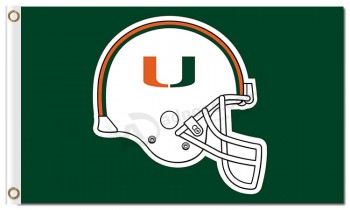 NCAA Miami Hurricanes 3'x5' polyester flags white helmet