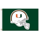 Ncaa Miami Hurrikane 3'x5 'Polyester Fahnen weißen Helm