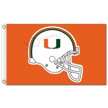 Ncaa Miami Hurrikane 3'x5 'Polyester Fahnen weißen Helm