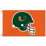 Ncaa Miami Hurrikane 3'x5 'Polyester Flaggen grünen Helm