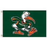Ncaa miami hurricanes 3'x5 'polyester fahnen mit einem erregen hahn