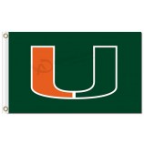 Ncaa miami hurrikane 3'x5 'polyester fahnen grün und orange
