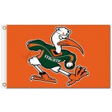 Ncaa miami hurricanes 3'x5 'polyester fahnen mit einem erregen hahn