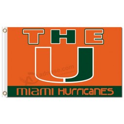 Ncaa Miami Hurrikane 3'x5 'Polyester Fahnen Zeichen