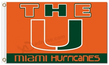 Ncaa Miami Hurrikane 3'x5 'Polyester Fahnen Zeichen