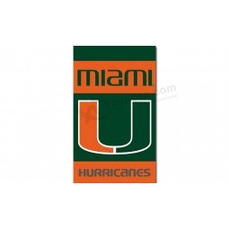Ncaa Miami Hurrikane 3'x5 'Polyester Flaggen u