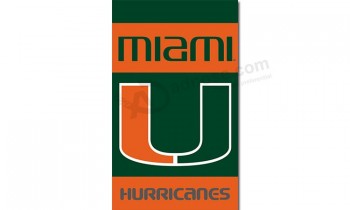 Ncaa Miami Hurrikane 3'x5 'Polyester Flaggen u