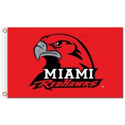 Ncaa miami redhawks 3'x5'聚酯标志与严肃的老鹰