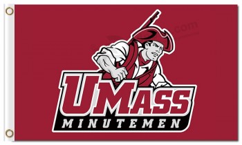 NCAA Massachusetts Minutemen 3'x5' polyester flags nan with character