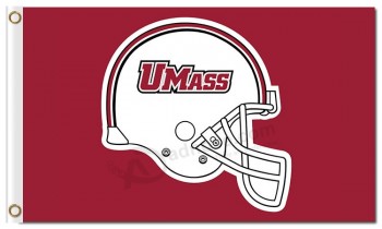 NCAA Massachusetts Minutemen 3'x5' polyester flags white helmet