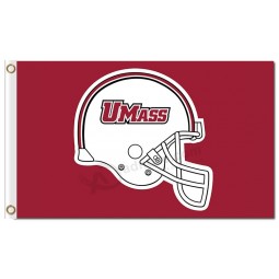 Ncaa massachusetts minutemen 3'x5 'poliéster bandeiras capacete branco