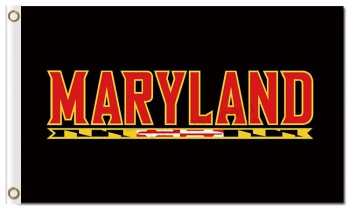 Ncaa Maryland Terrapins 3'x5 'Polyester kennzeichnet schwarzen Hintergrund