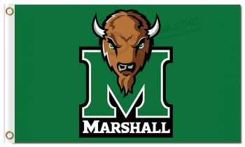NCAA Marshall Thundering Herd 3'x5' polyester flags brown cow with circle characters for custom size 