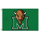 Ncaa marshall donnernde herde 3'x5 'polyester fahnen braune kuh mit m für benutzerdefinierte größe 