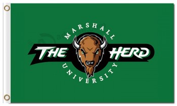 NCAA Marshall Thundering Herd 3'x5' polyester flags brown cow with circle characters for custom size 