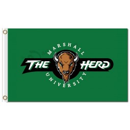 Ncaa marshall thundering herd 3'x5 'bandiere in poliestere marrone con caratteri circolari per misura personalizzata 