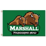 Ncaa marshall donnernde herde 3'x5 'polyester fahnen mit braun für benutzerdefinierte größe 