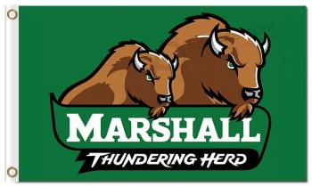 Ncaa marshall thundering herd 3'x5 'カスタムフラットブラウンのポリエステルフラッグス 