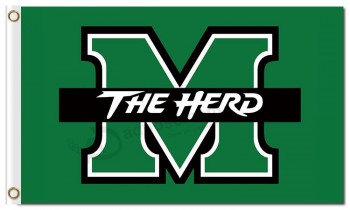 NCAA Marshall Thundering Herd 3'x5' polyester flags green for custom size 