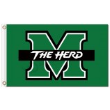 Ncaa Marshall Donnernde Herde 3'x5 'Polyester Flaggen grün für benutzerdefinierte Größe 