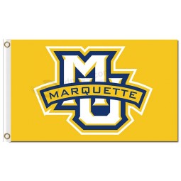 NCAA Marquette Golden Eagles 3'x5' polyester flags yellow background for custom size 