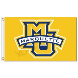 Wholesale cheap NCAA Marquette Golden Eagles 3'x5' polyester flags yellow background