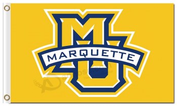 Wholesale cheap NCAA Marquette Golden Eagles 3'x5' polyester flags yellow background