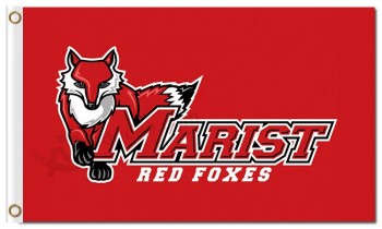 Al por mayor barato ncaa marist red foxes 3'x5 'banderas de poliéster