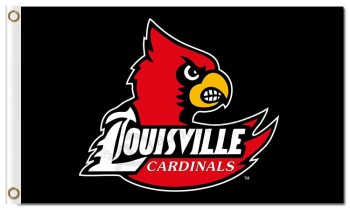 Wholesale high-end NCAA Louisville 3'x5' polyester flags black background