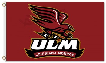 卸売り高-終わりのNcaa louisiana-monroe warhawks 3'x5 'ポリエステルフラグ文字