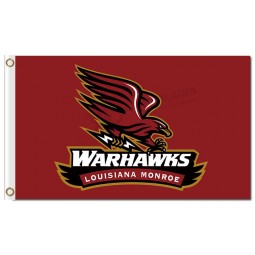 Wholesale high-end NCAA Louisiana-Monroe Warhawks 3'x5' polyester flags flying eagle with characters