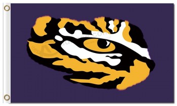 Ncaa louisiana staat tigers 3'x5 'polyester vlaggen paarse achtergrond