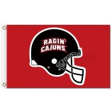 Ncaa Louisiana lafayette ragin 'cajuns 3'x5' Polyesterfahnen mit schwarzem Helm