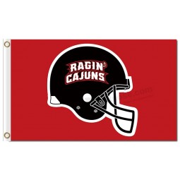 Ncaa louisiana lafayette ragin 'cajuns 3'x5' полиэфирные флаги с черным шлемом