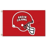 Großhandel hoch-Endee Ncaa Louisiana Lafayette Ragin 'Cajuns 3'x5' Polyester Fahnen roten Helm