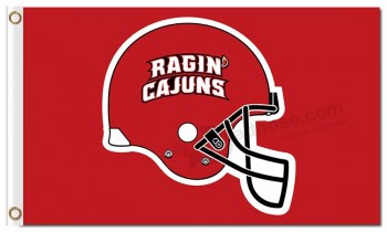 Wholesale high-end NCAA Louisiana Lafayette Ragin' Cajuns 3'x5' polyester flags red helmet