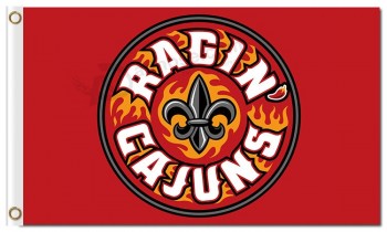 批发高-结束ncaa路易斯安那州拉斐特ragin'cajuns 3'x5'聚酯标志红色背景